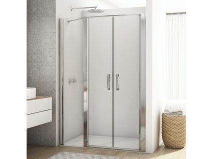 SanSwiss DIVERA 100 cm dvoukřídlé dveře - aluchrom/sklo Transparent D22T32080205007
