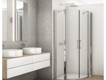 SanSwiss DIVERA 160 cm čtvrtkruh sprchový kout - aluchrom/sklo Screen D22ERB5516095087