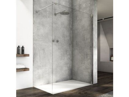 SanSwiss Cadura 90 cm pevná stěna walk-in - aluchrom/sklo Shade CAT40905068