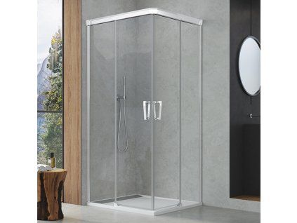 SanSwiss Cadura 90 cm dvoudílné posuvné dveře pravé - aluchrom/sklo Screen CAE2D0905087