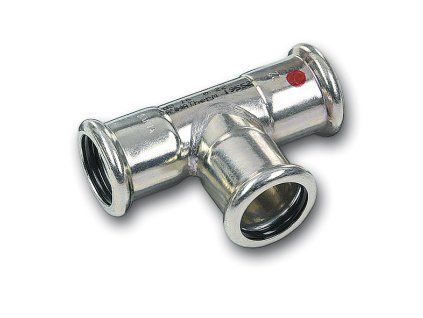 Sanha Therm 24130 T-kus redukovaný lisovací uhlíková ocel 22x22x18 mm 124130222218