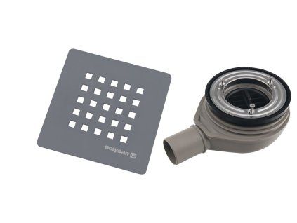 Polysan Treneca vaničkový sifon průměr otvoru 90 mm DN40 krytka šedá mat 84999.31