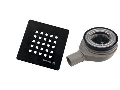 Polysan Treneca vaničkový sifon průměr otvoru 90 mm DN40 krytka černá mat 84999.21