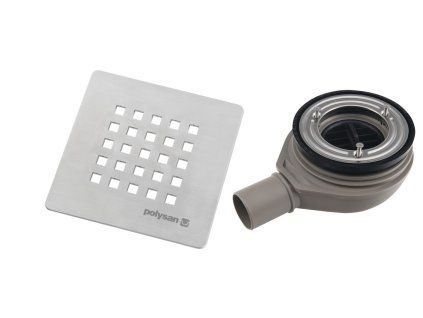 Polysan Treneca vaničkový sifon průměr otvoru 90 mm DN40 krytka nerez 84999