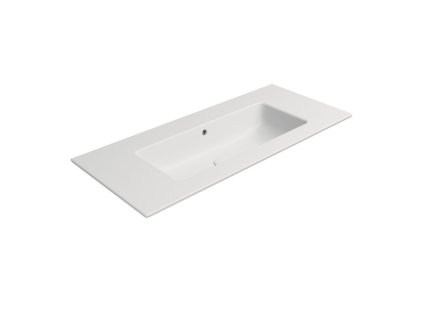 GSI Pura obdélníkové umyvadlo Slim 102 x 46 cm bez otvoru pro baterii s přepadem keramické bílá mat 8886009