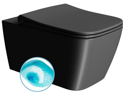 GSI Nubes závěsná wc mísa 35 x 55 cm Swirlflush černá mat 961526