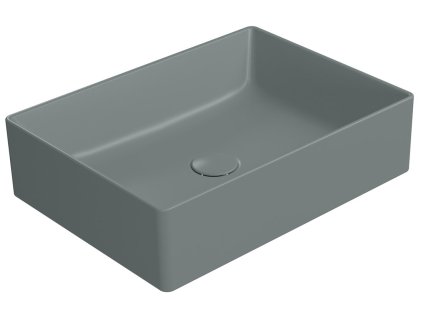 GSI Kube X obdélníkové umyvadlo na desku 50 x 37 cm bez otvoru pro baterii bez přepadu keramické agave mat zelená 942904