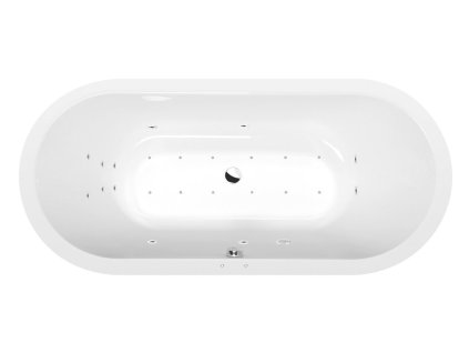 Polysan VIVA O hydromasážní vana 175 x 80 x 47 cm Attraction Hydro-Air akrylát chrom bílá 79119.4010